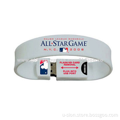 Silicone Bracelet USB Flash Drive with 512MB to 64GB Memory Capacity Range, Customized Logo